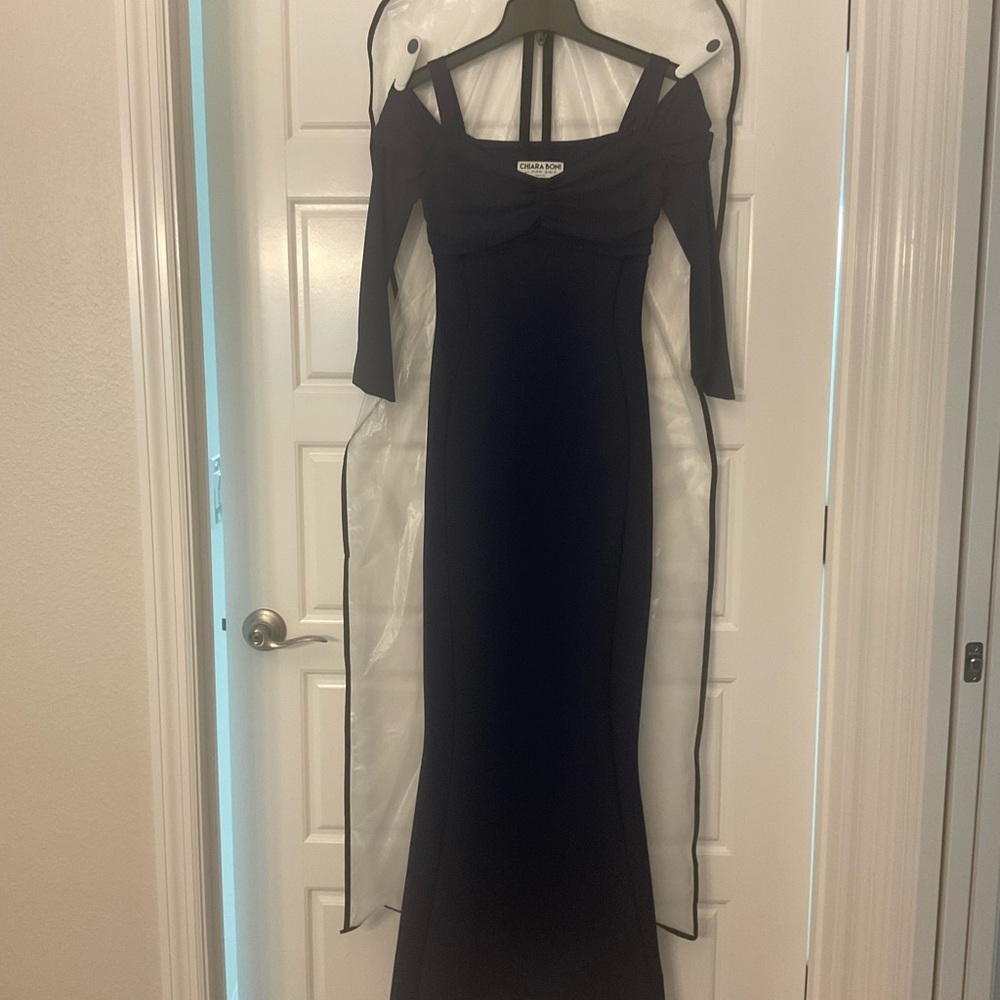 Chiara Boni Black Square Neck Gown